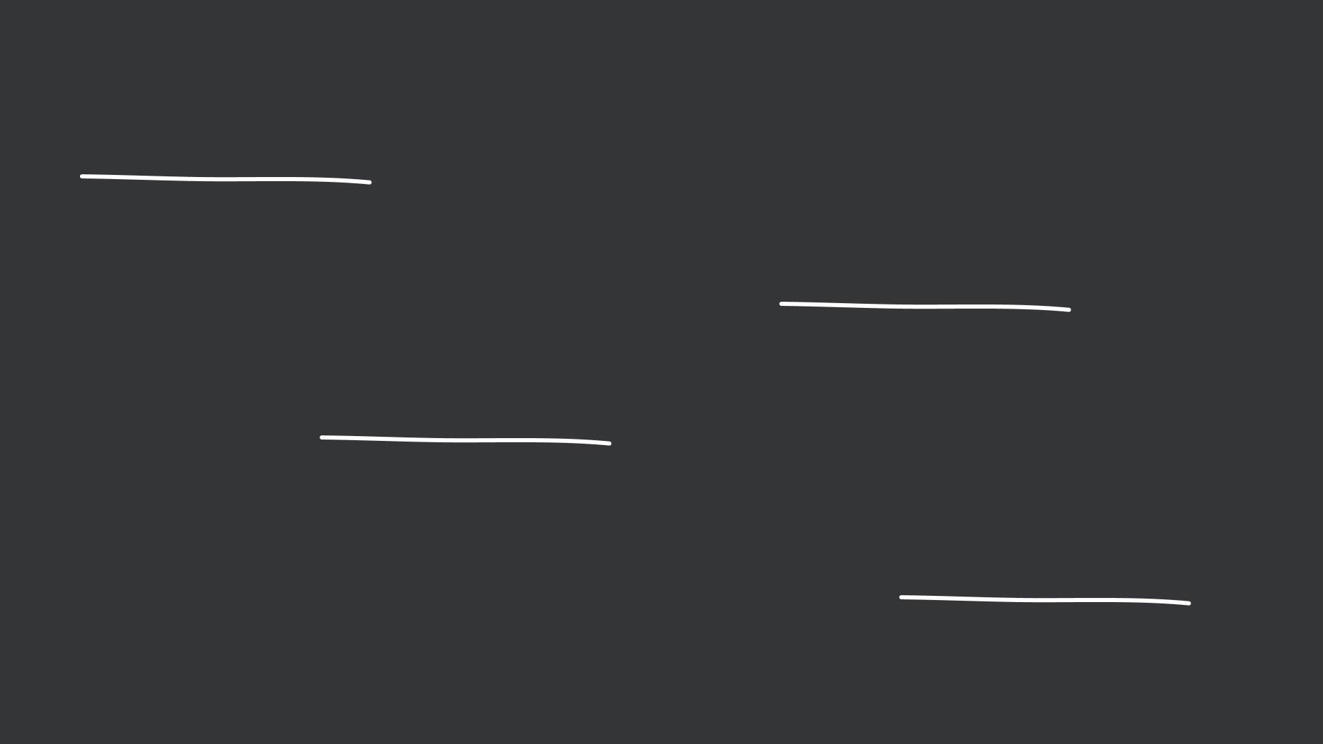 Dark TV AI visual field with thin white light strokes